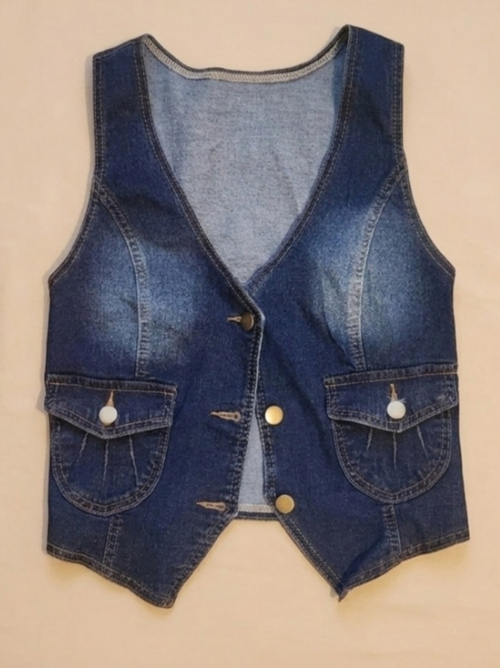 Cider Dark Blue Denim Button-Down Vest